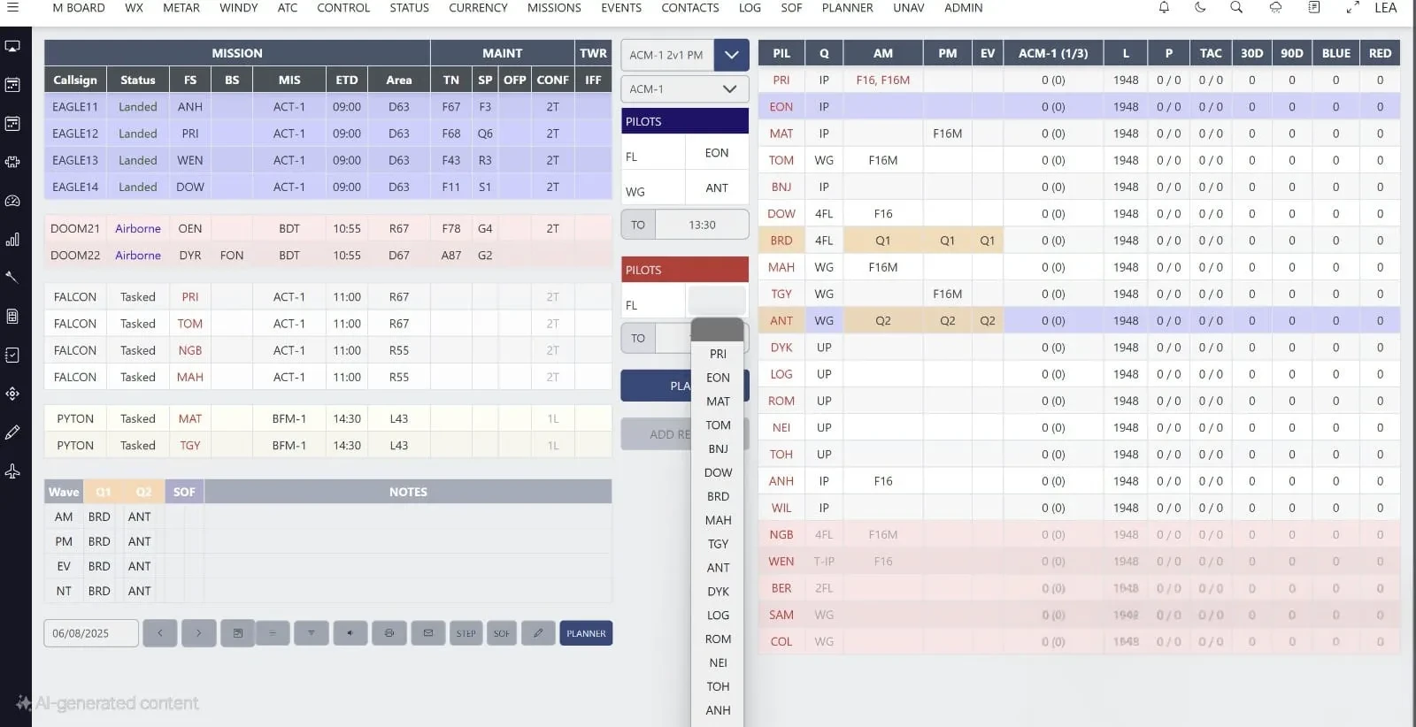 Dynamic Sortie Planner