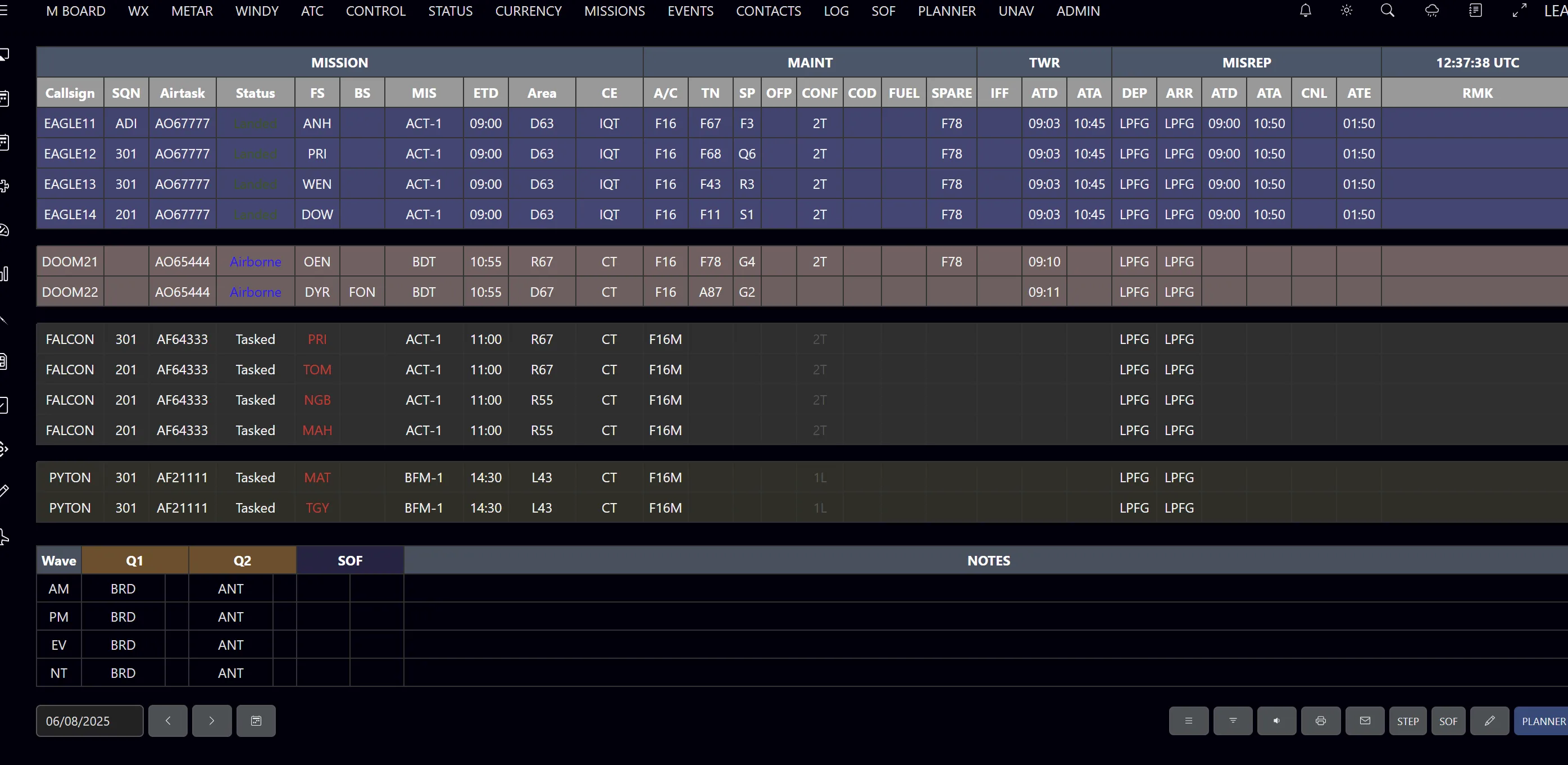 Mission board detailed view